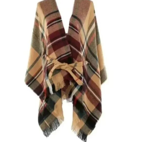 COPY - David and Young plaid cape one size - Picture 1 of 7